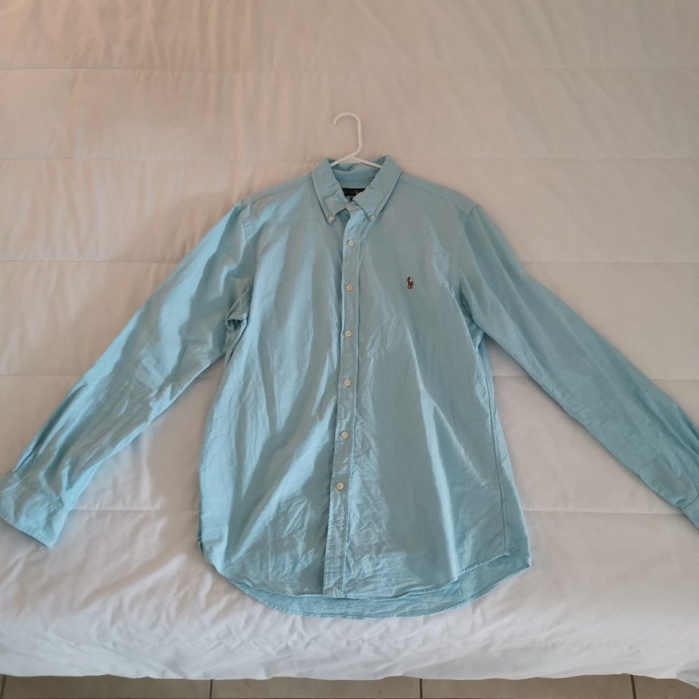 Men Polo Ralph Lauren Button Down Shirt Large Slim Fit